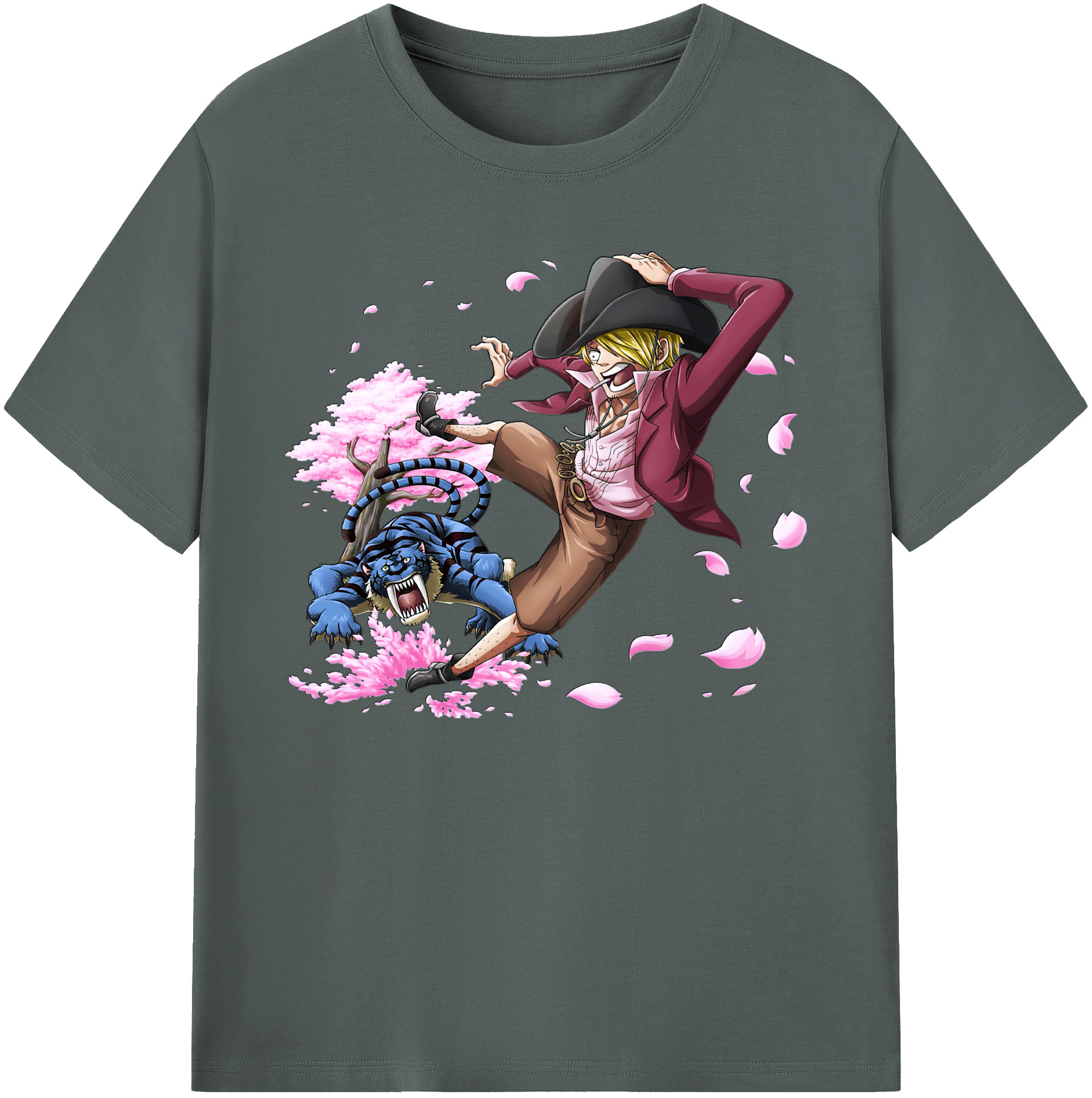 （画像用） ワンピース サンジ ONE PIECE Sanji 綿100％ メンズ半袖Tシャツ｜肌触りやわらか＆通気性